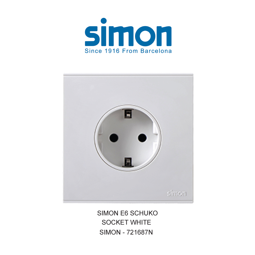 SIMON E6 SCHUKO SOCKET WHITE