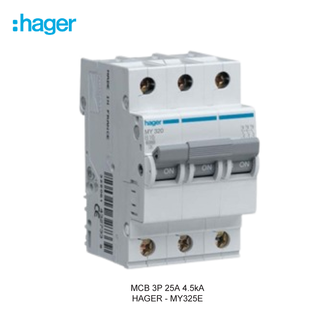 HAGER MCB 3P 25A 4.5kA KURVA C