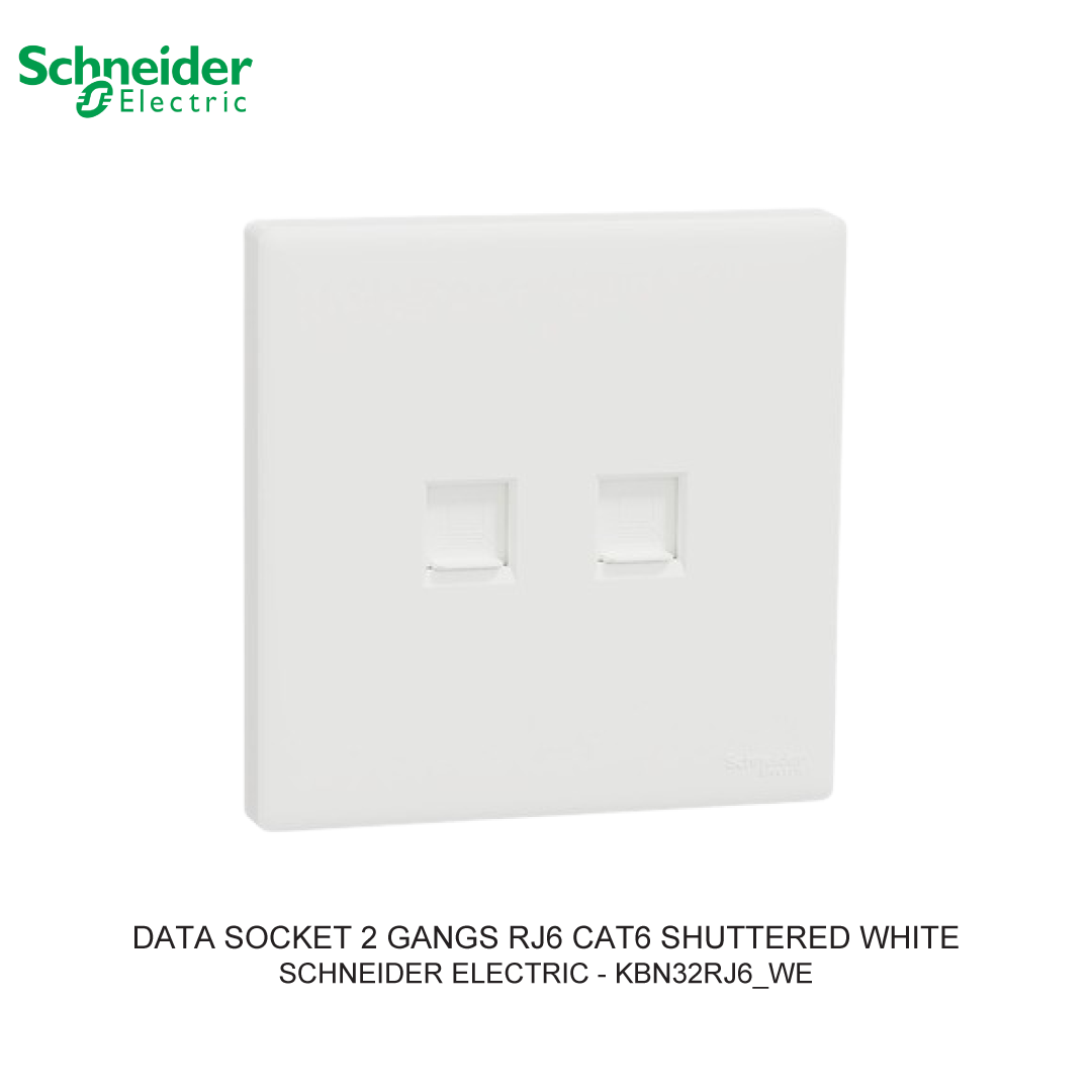 DATA SOCKET 2 GANGS RJ6 CAT6 SHUTTERED PUTIH VIVACE E