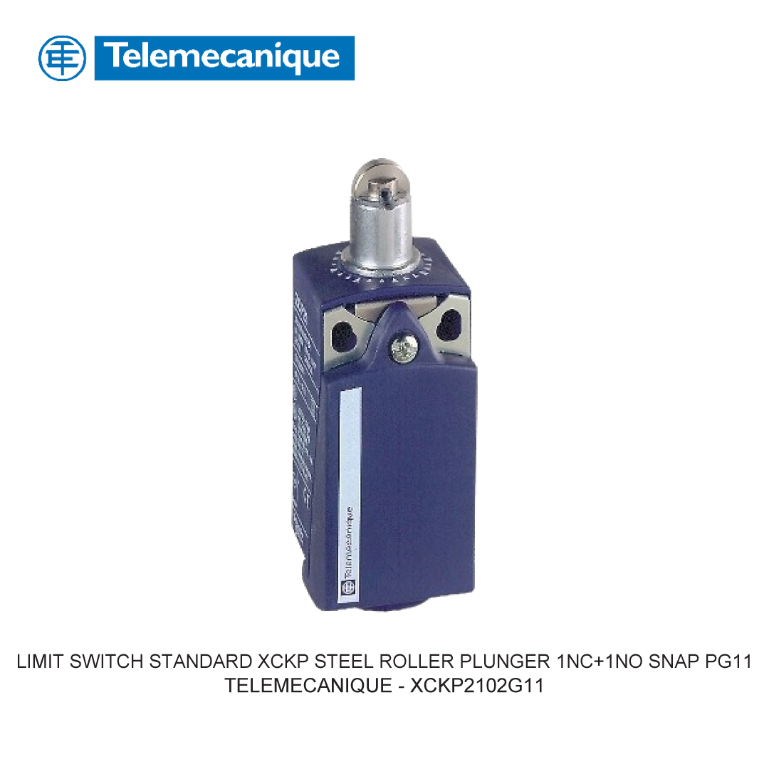 LIMIT SWITCH STANDARD XCKP STEEL ROLLER PLUNGER 1NC+1NO SNAP PG11