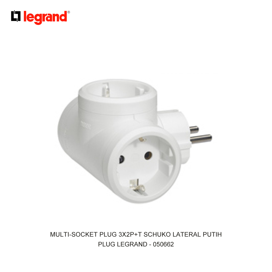 MULTI-SOCKET PLUG 3X2P+T SCHUKO LATERAL PUTIH
