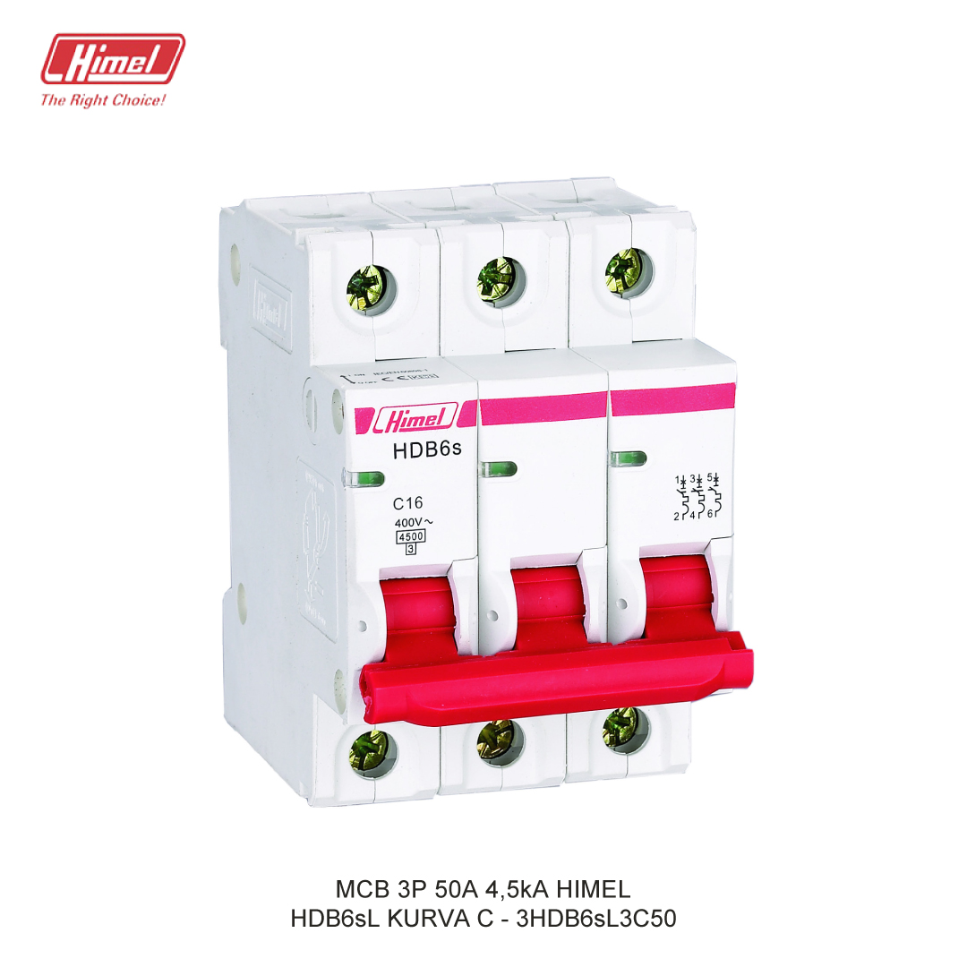 MCB HIMEL HDB6sL C 3P 50A 4,5kA