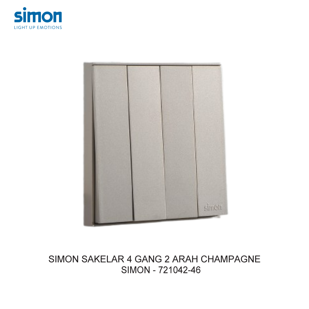 SIMON E6 4 GANG 2 WAY SWITCH CHAMPAGNE