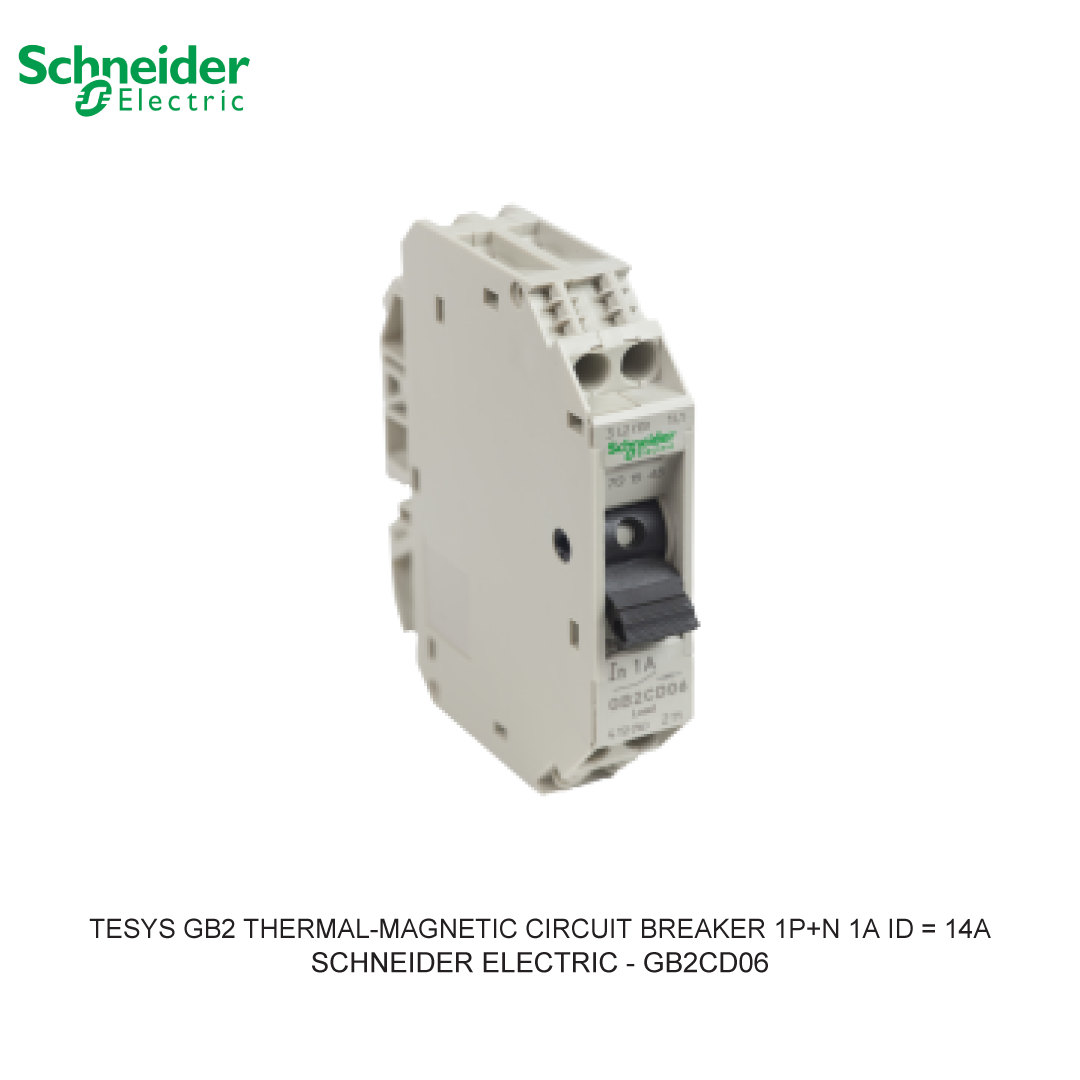 TESYS GB2 THERMAL-MAGNETIC CIRCUIT BREAKER 1P+N 1A ID = 14A