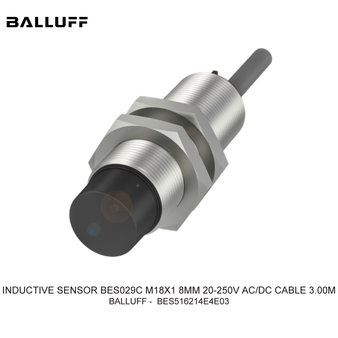 INDUCTIVE SENSOR BES029C M18X1 8MM 20-250V AC/DC CABLE 3.00M