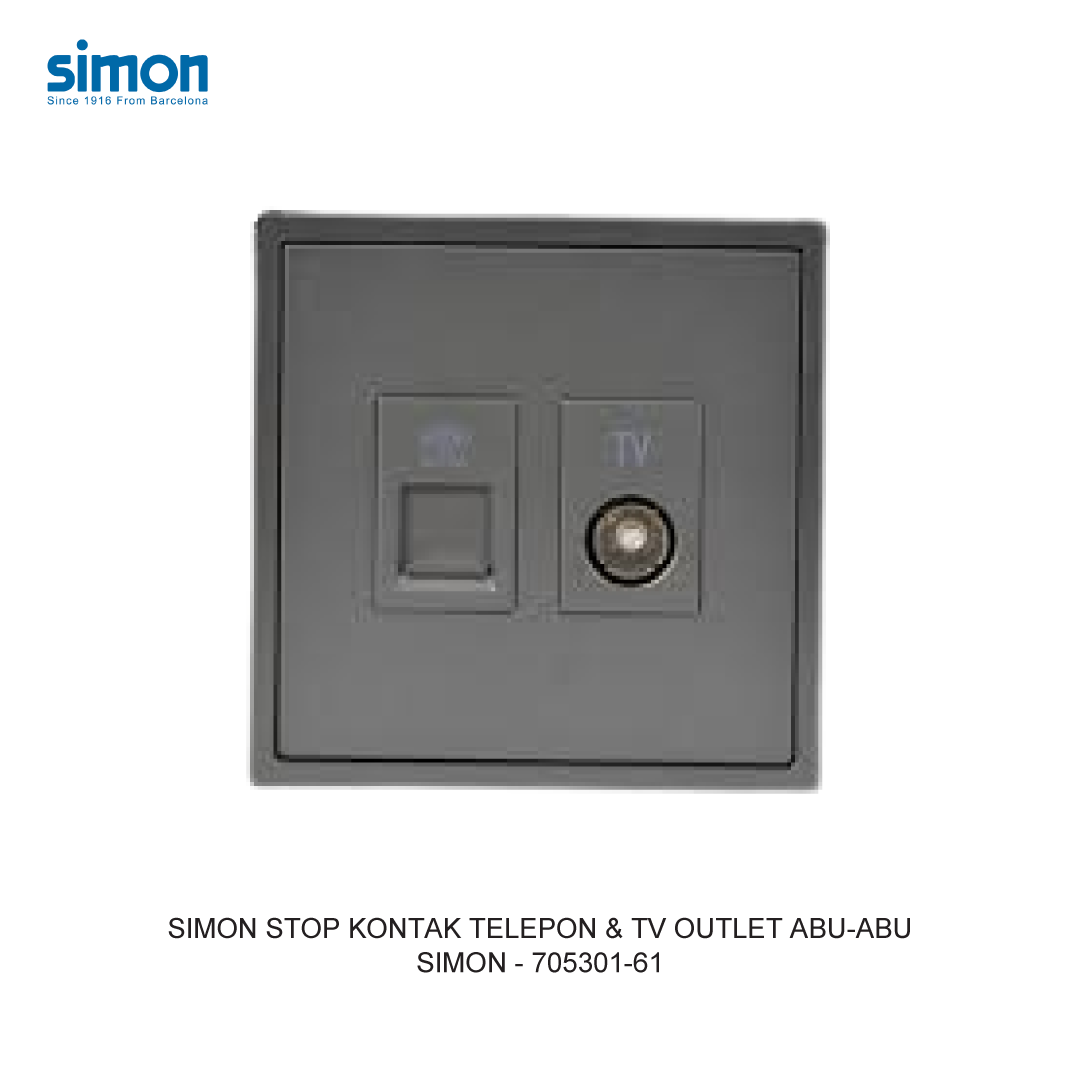 SIMON i7 STOP KONTAK TELEPON & TV OUTLET ABU-ABU