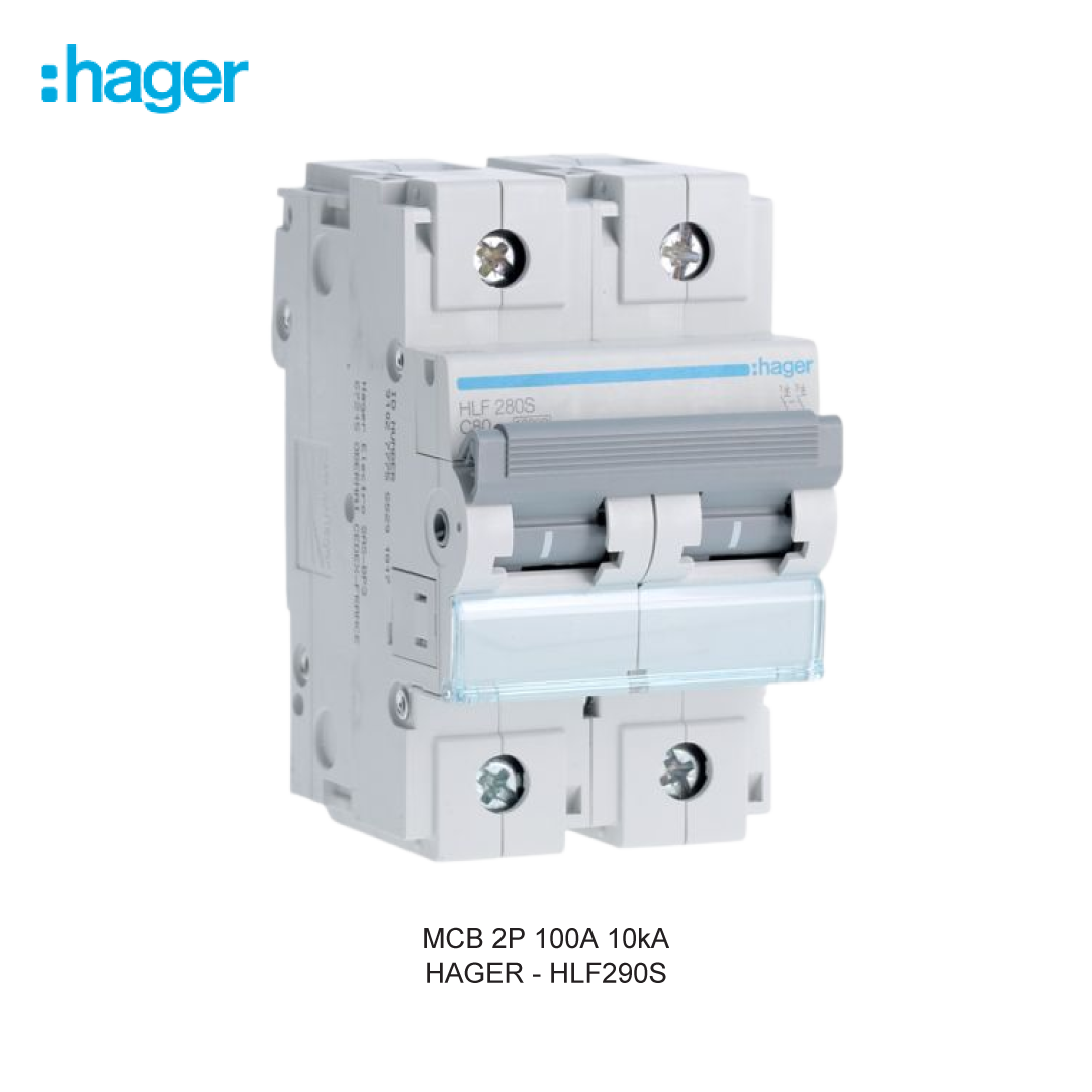 HAGER MCB 2P 100A 10kA CURVA C