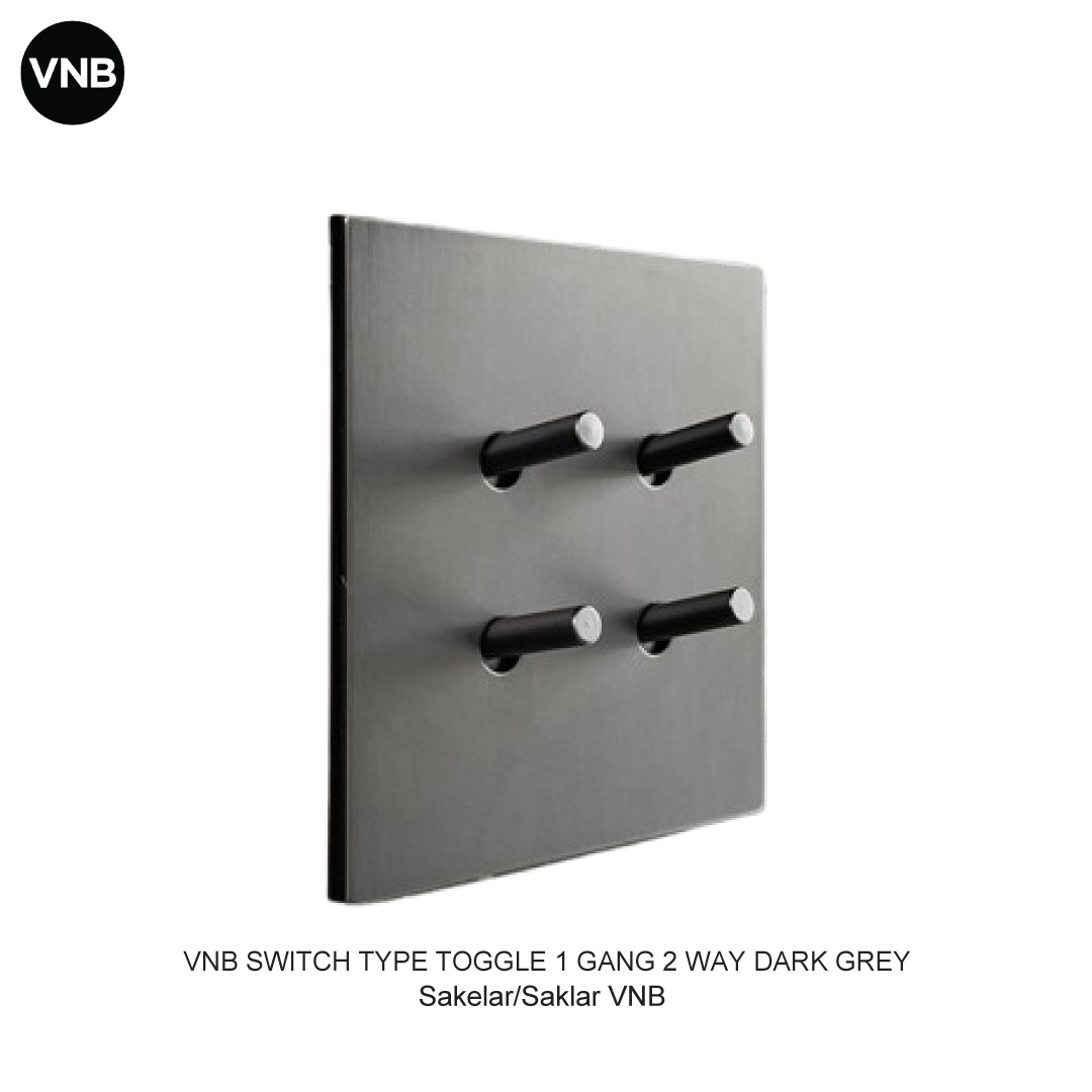 VNB SAKELAR TYPE TOGGLE 1 GANG 2 ARAH DARK GREY