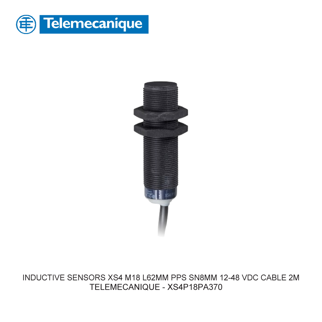 INDUCTIVE SENSORS XS4 M18 L62MM PPS SN8MM 12-48 VDC CABLE 2M