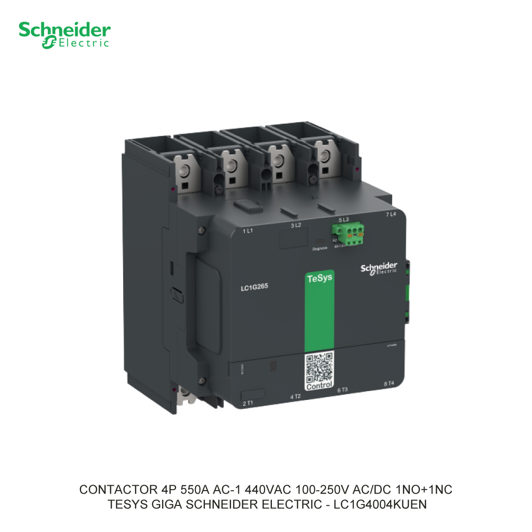 CONTACTOR 4P 550A AC-1 440VAC 100-250V AC/DC 1NO+1NC