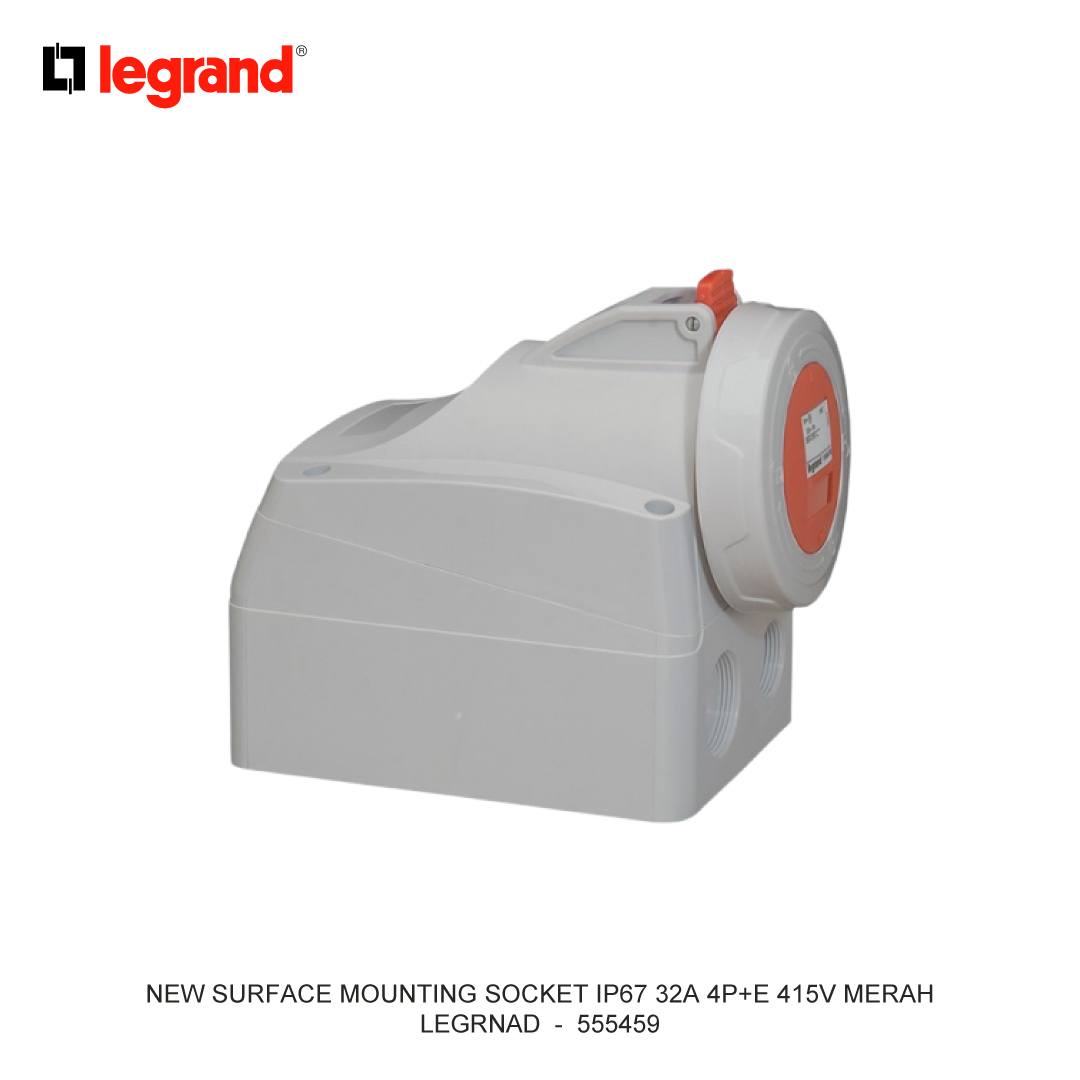NEW SURFACE MOUNTING SOCKET IP67 32A 4P+E 415V MERAH