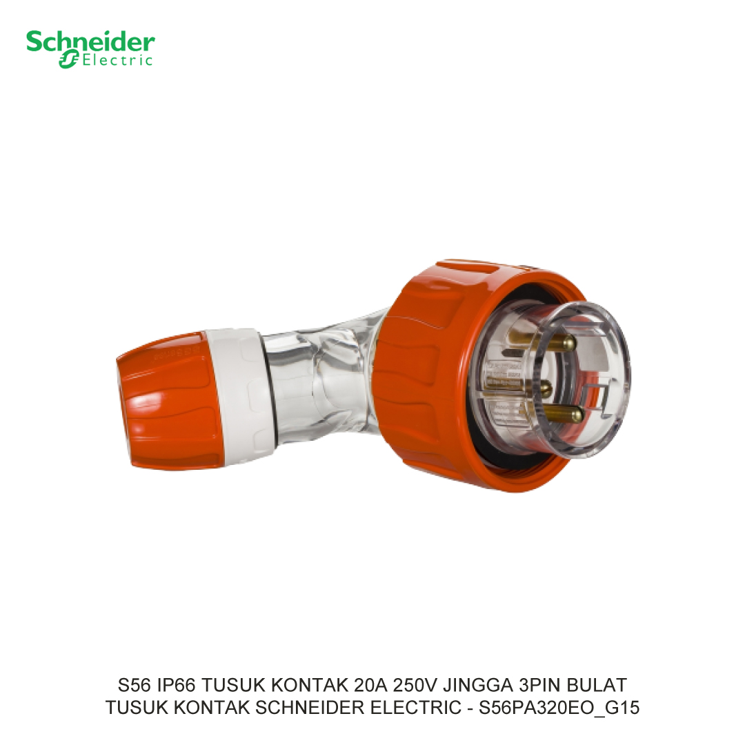 S56 IP66 TUSUK KONTAK 20A 250V JINGGA 3PIN BULAT
