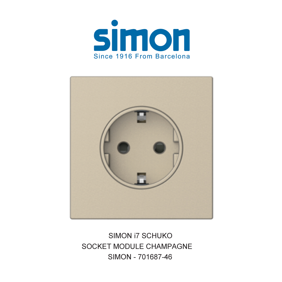 SIMON i7 STOP KONTAK SCHUKO CHAMPAGNE
