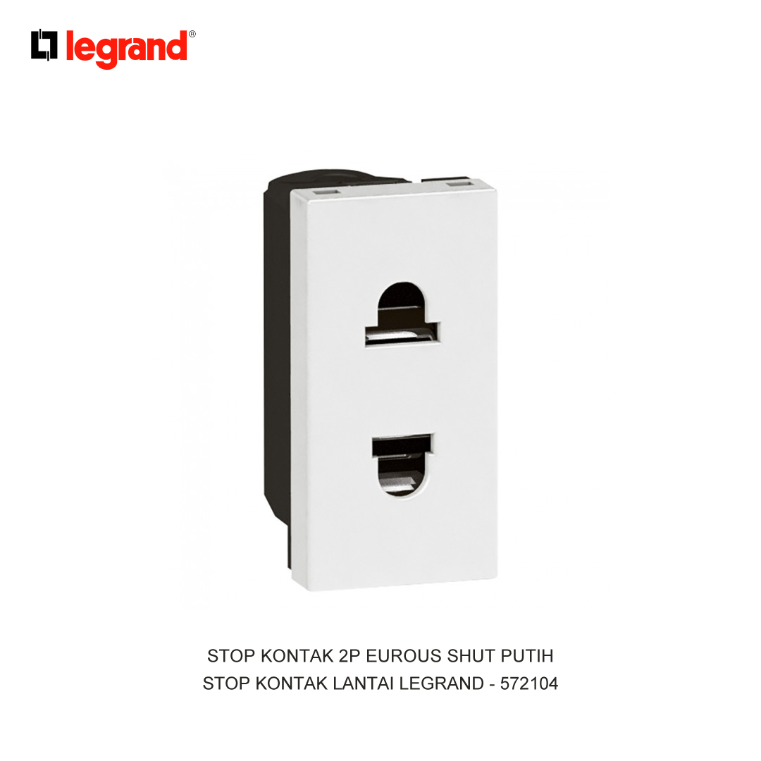 SOCKET 2P EUROUS SHUT WHITE
