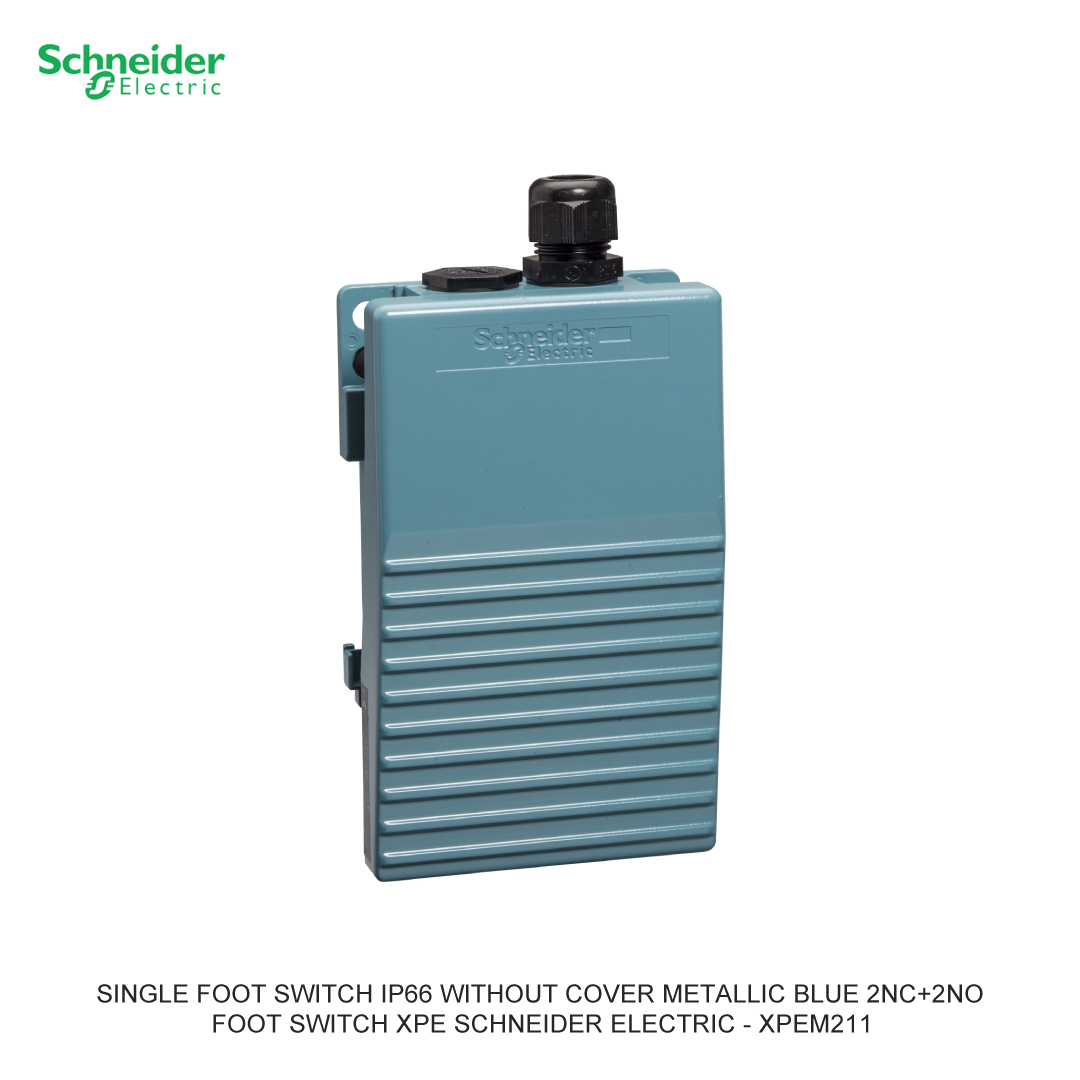 SINGLE FOOT SWITCH IP66 WITHOUT COVER METALLIC BLUE 2NC+2NO