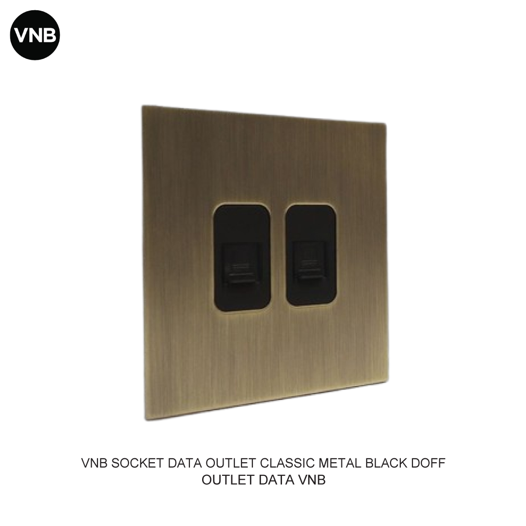 VNB SOCKET DATA OUTLET CLASSIC METAL BLACK DOFF