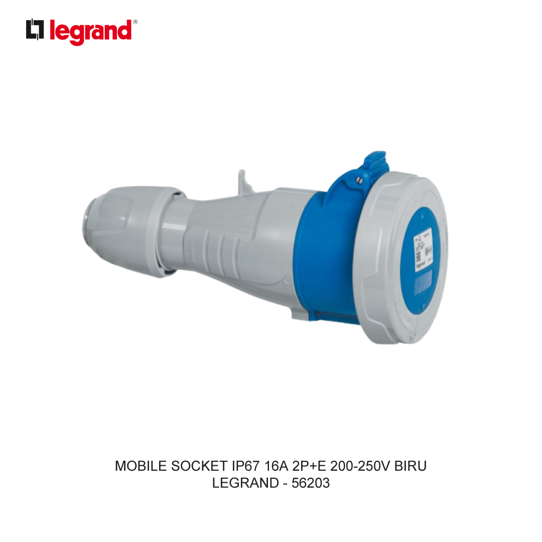 MOBILE SOCKET IP67 16A 2P+E 200-250V BIRU