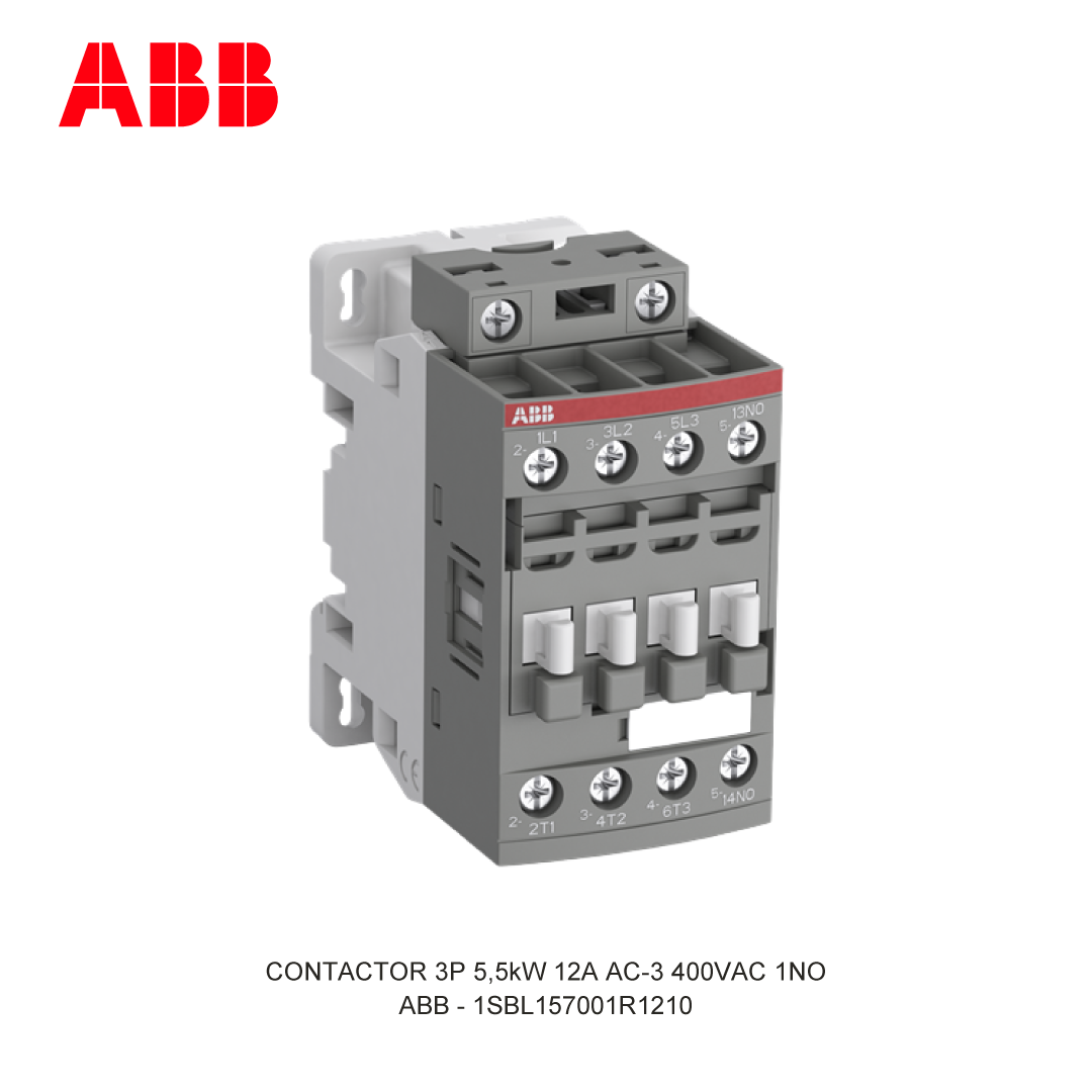 CONTACTOR 3P 5.5kW 12A AC-3 48-130V AC/DC 400V COIL 1NO