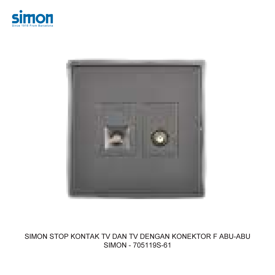 SIMON i7 STOP KONTAK TV DAN TV DENGAN KONEKTOR F ABU-ABU