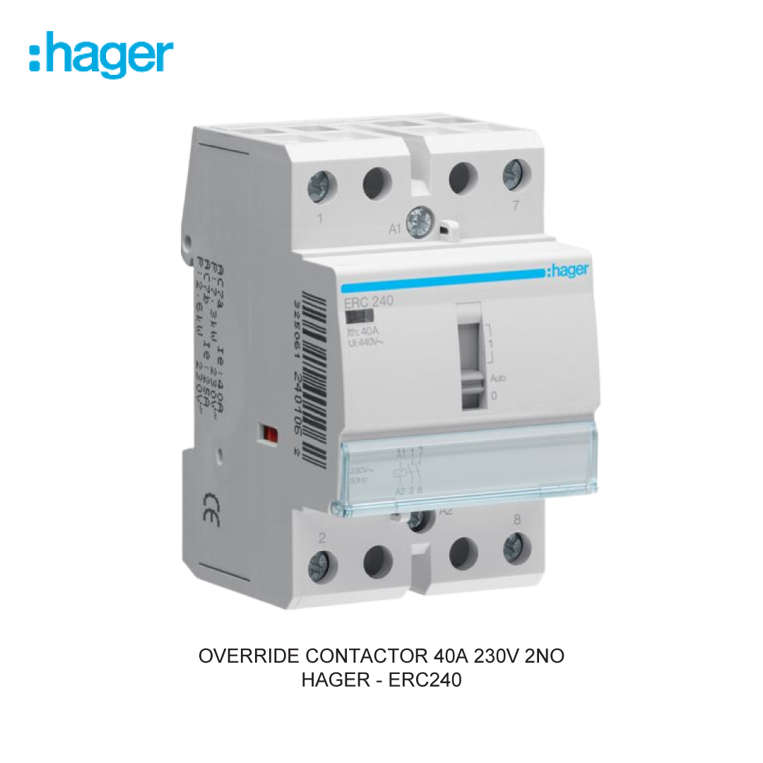 OVERRIDE CONTACTOR 40A 230V 2NO