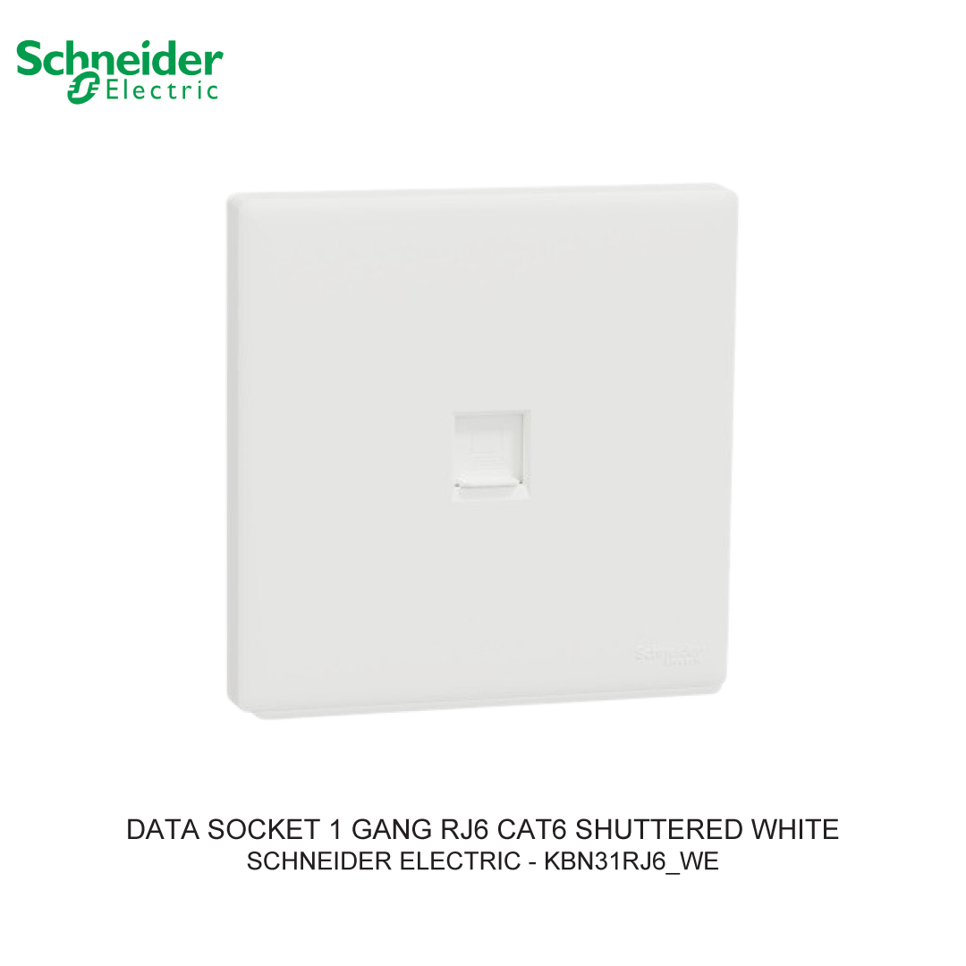 DATA SOCKET 1 GANG RJ6 CAT6 SHUTTERED PUTIH VIVACE E