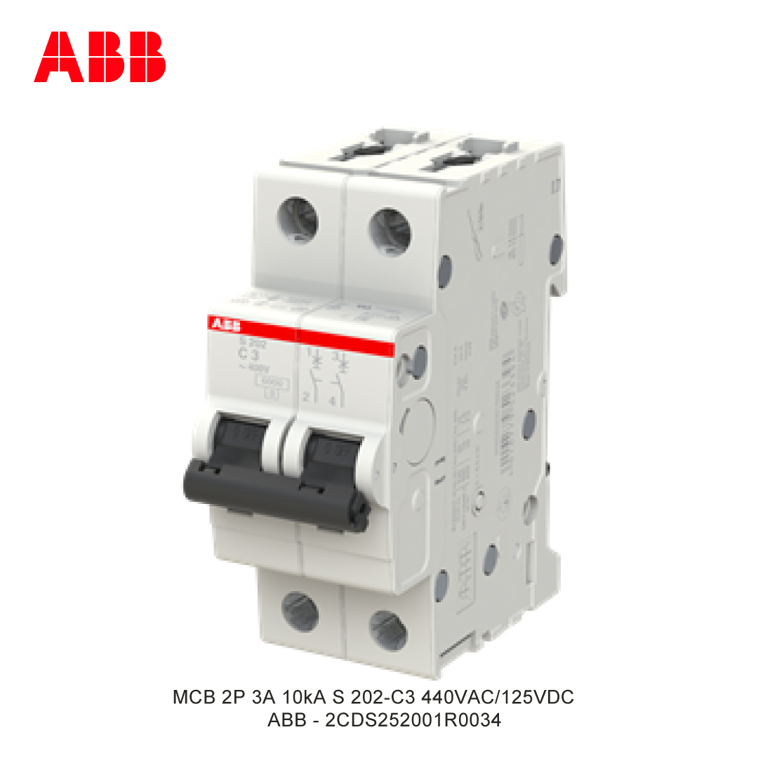 MCB 2P 3A 6kA/10kA KURVA C