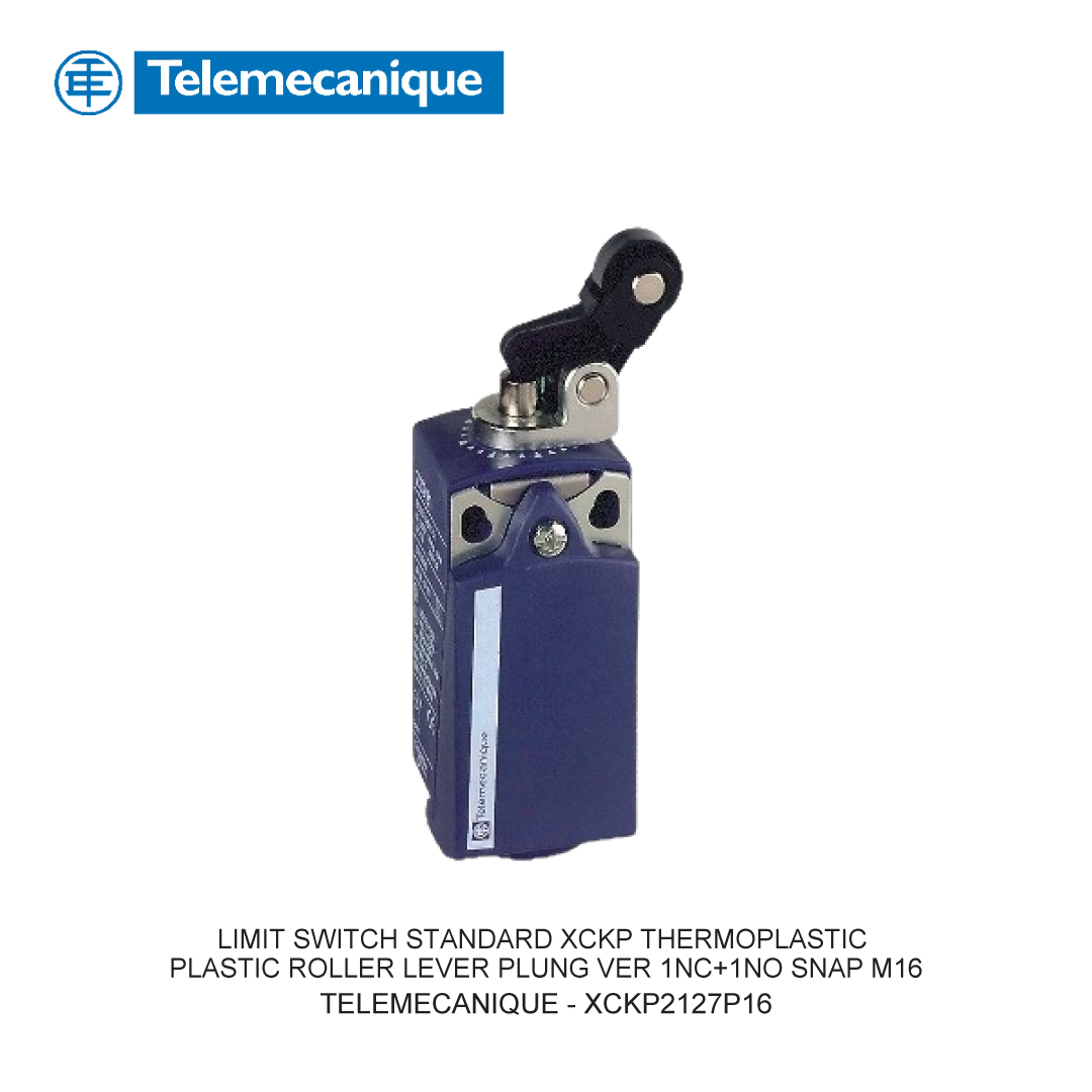 LIMIT SWITCH STANDARD XCKP THERMOPLASTIC PLASTIC ROLLER LEVER PLUNG VER 1NC+1NO SNAP M16