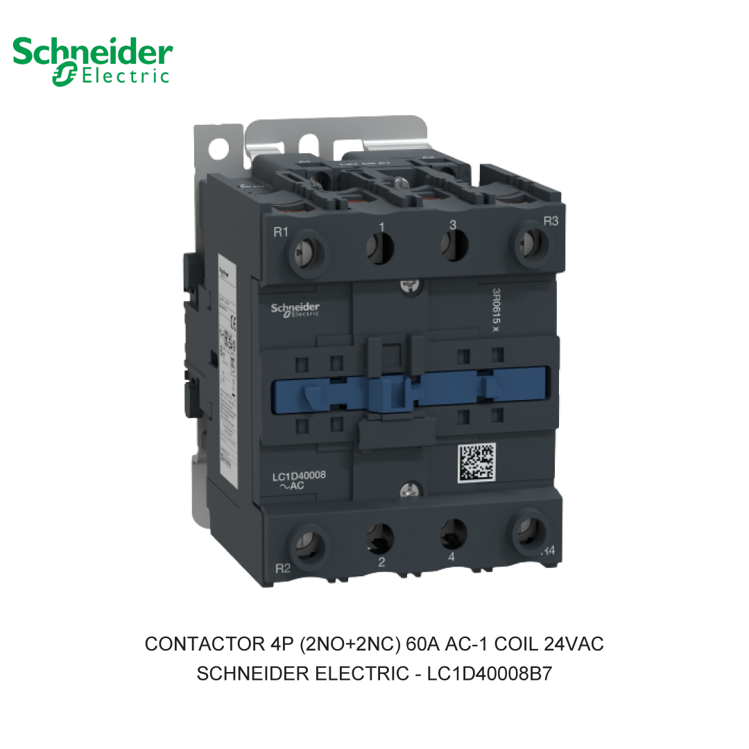 CONTACTOR 4P (2NO+2NC) 60A AC-1 COIL 24VAC