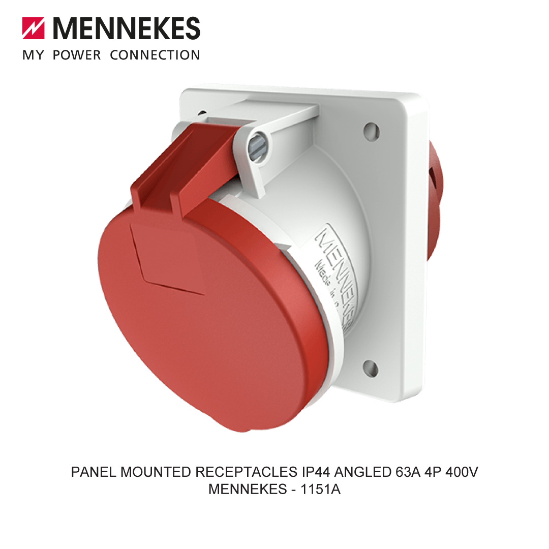 PANEL MOUNTED RECEPTACLES IP44 ANGLED 63A 4P 400V