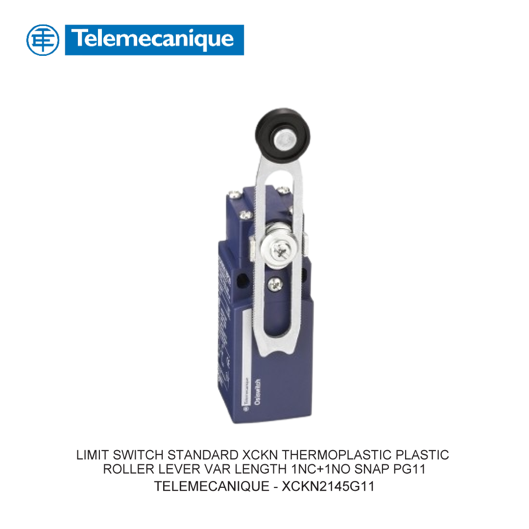 LIMIT SWITCH STANDARD XCKN THERMOPLASTIC PLASTIC ROLLER LEVER VAR LENGTH 1NC+1NO SNAP PG11