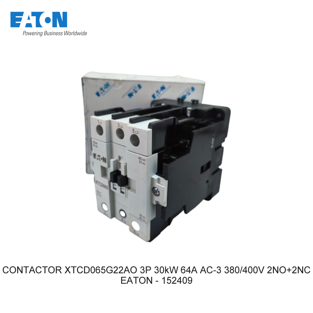 CONTACTOR XTCD065G22AO 3P 30kW 64A AC-3 380/400V 2NO+2NC