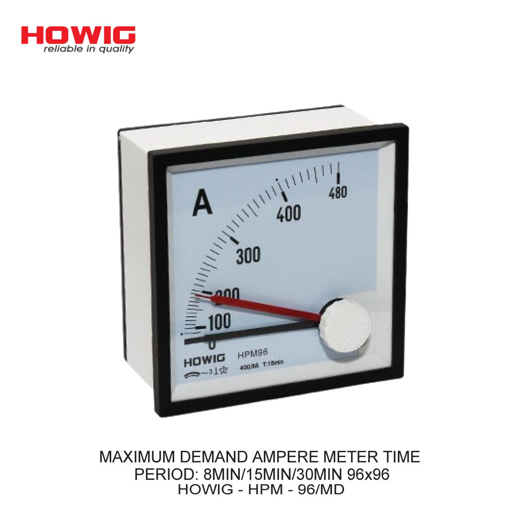 MAXIMUM DEMAND AMPERE METER TIME PERIOD: 8MIN/15MIN/30MIN 96x96