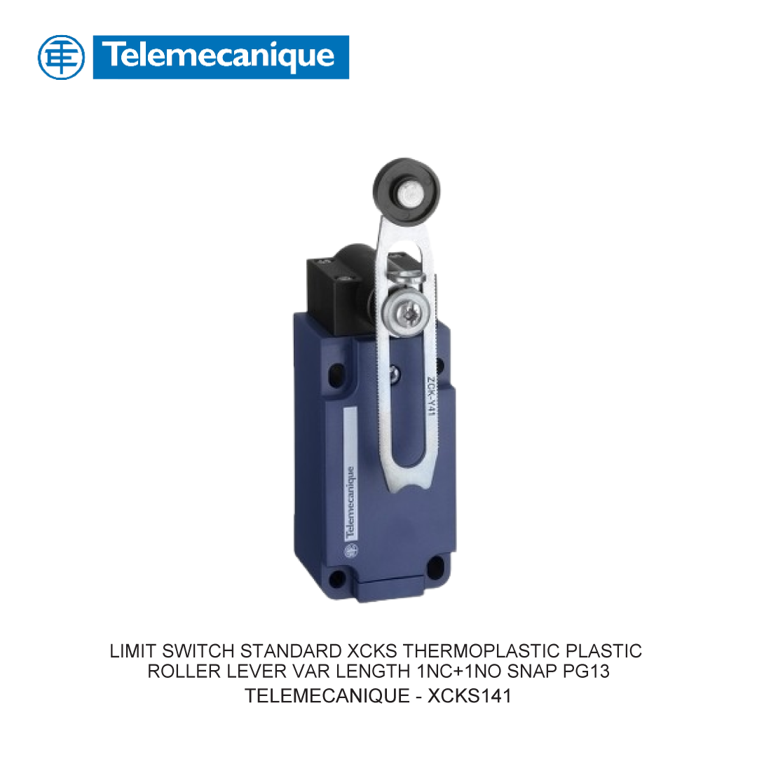LIMIT SWITCH STANDARD XCKS THERMOPLASTIC PLASTIC ROLLER LEVER VAR LENGTH 1NC+1NO SNAP PG13