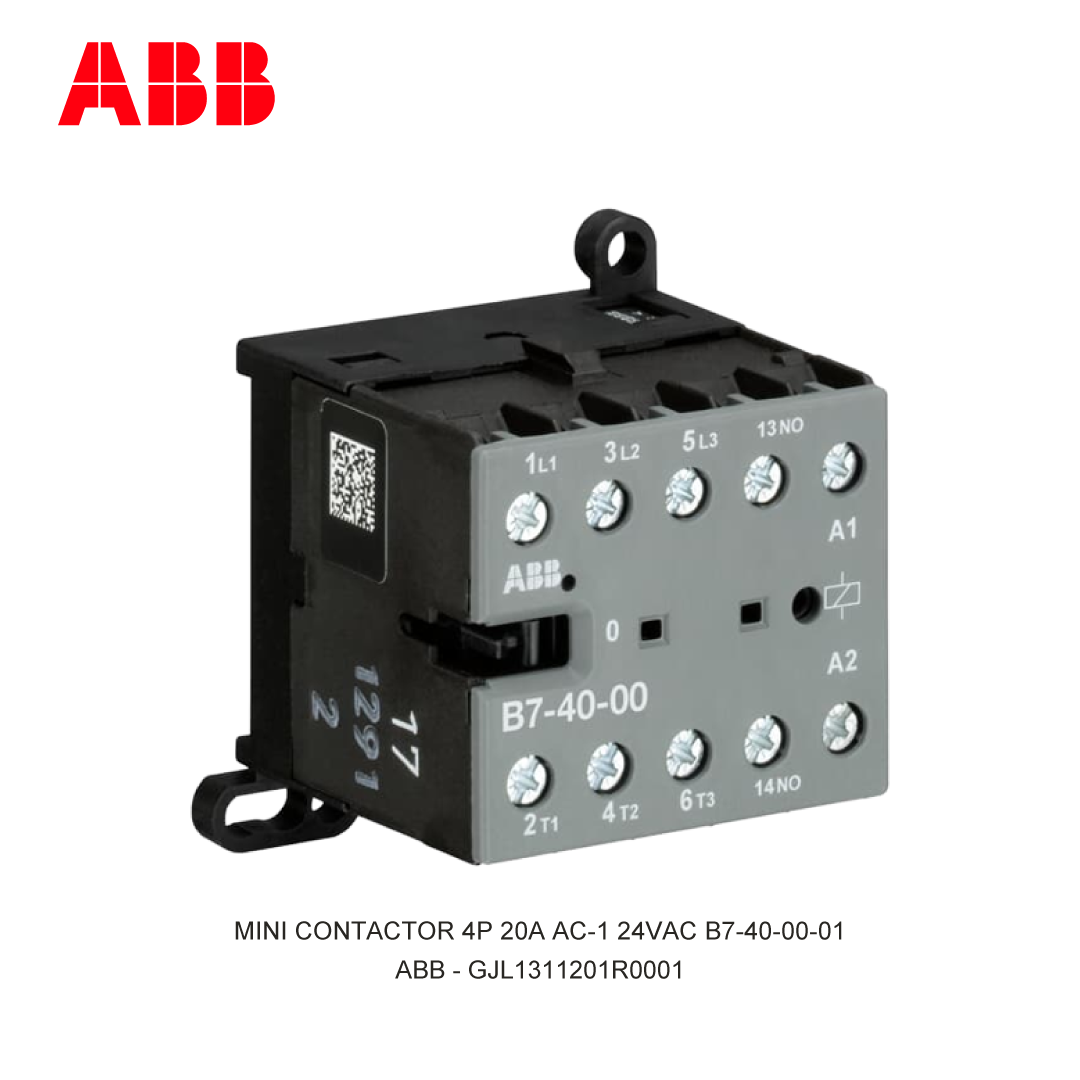 MINI CONTACTOR 4P 20A AC-1 24VAC B7-40-00-01