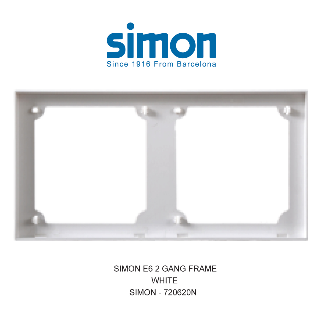 SIMON E6 BINGKAI 2 GANG PUTIH