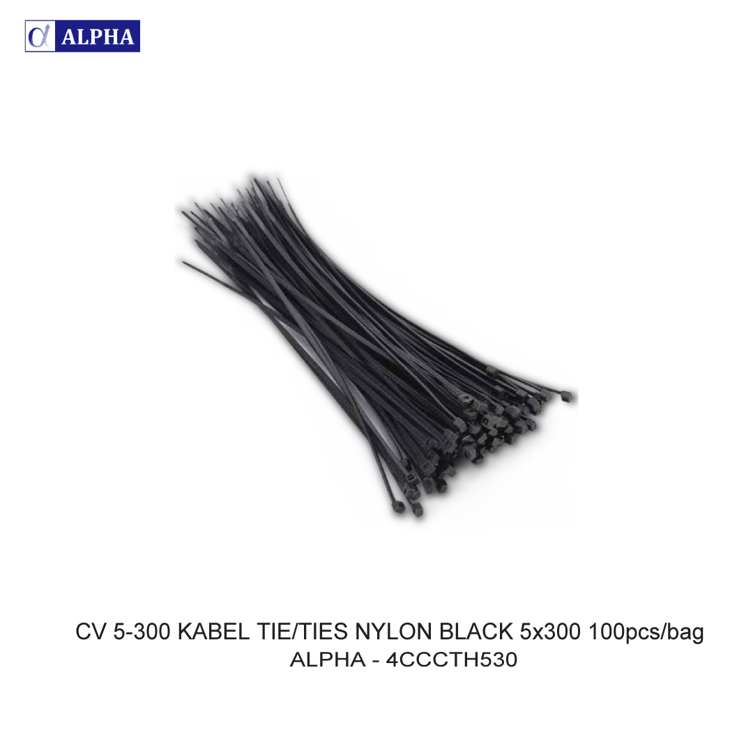 CV 5-300 KABEL TIE/TIES NYLON BLACK 5x300 100pcs/bag