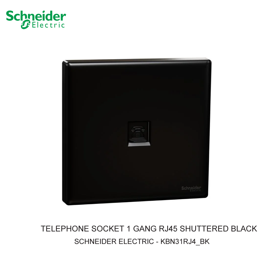 TELEPHONE SOCKET 1 GANG RJ45 SHUTTERED BLACK VIVACE E