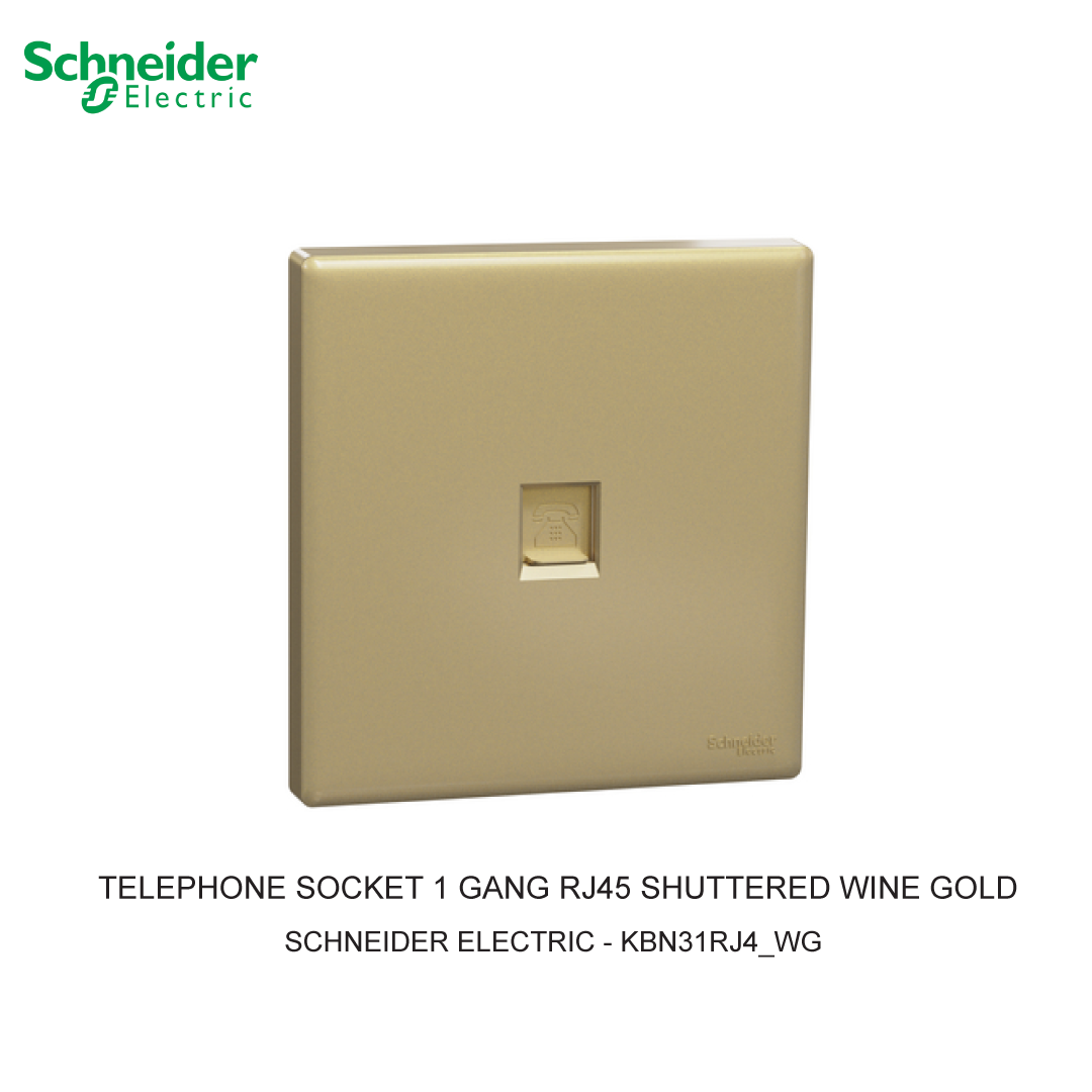 TELEPHONE SOCKET 1 GANG RJ45 SHUTTERED WINE GOLD VIVACE E