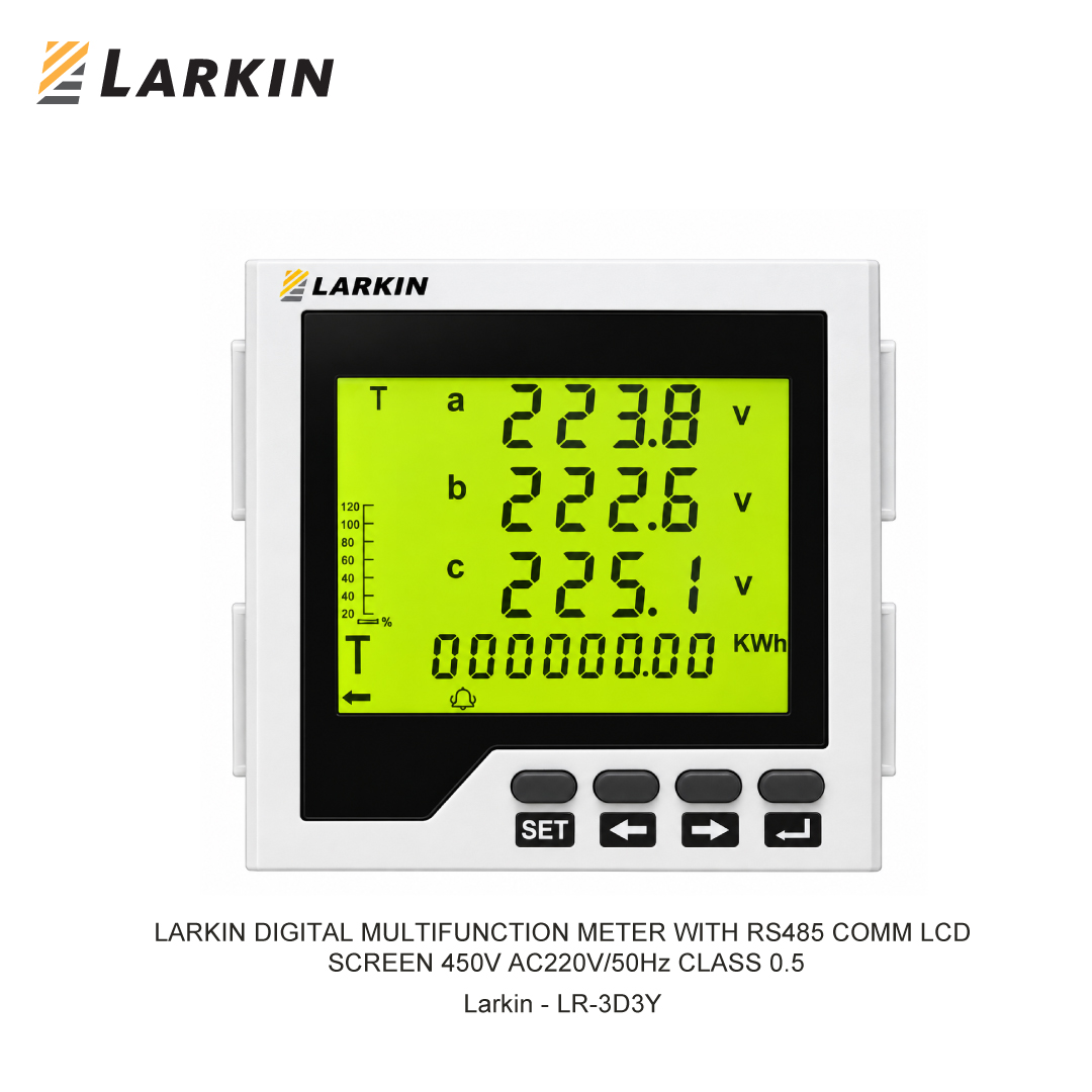 LARKIN DIGITAL MULTIFUNCTION METER WITH RS485 COMM LCD SCREEN 450V AC220V/50Hz CLASS 0.5