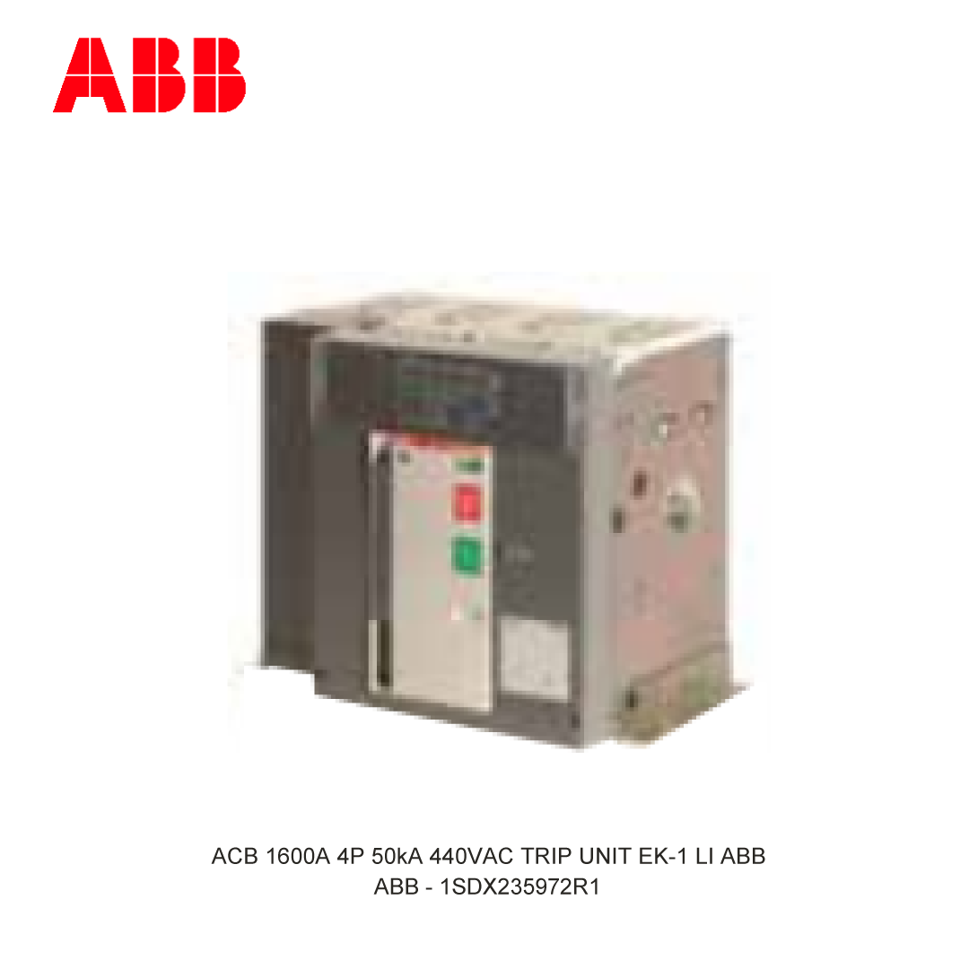 ACB 1600A 4P 50kA 440VAC TRIP UNIT EK-1 LI ABB