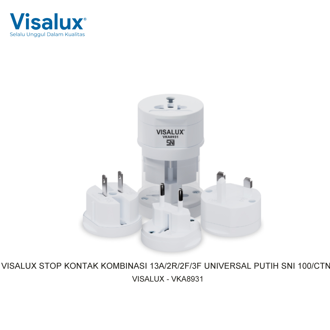 SOCKET COMBINATION 13A/2R/2F/3F UNIVERSAL WHITE SNI 100/CTN VISALUX