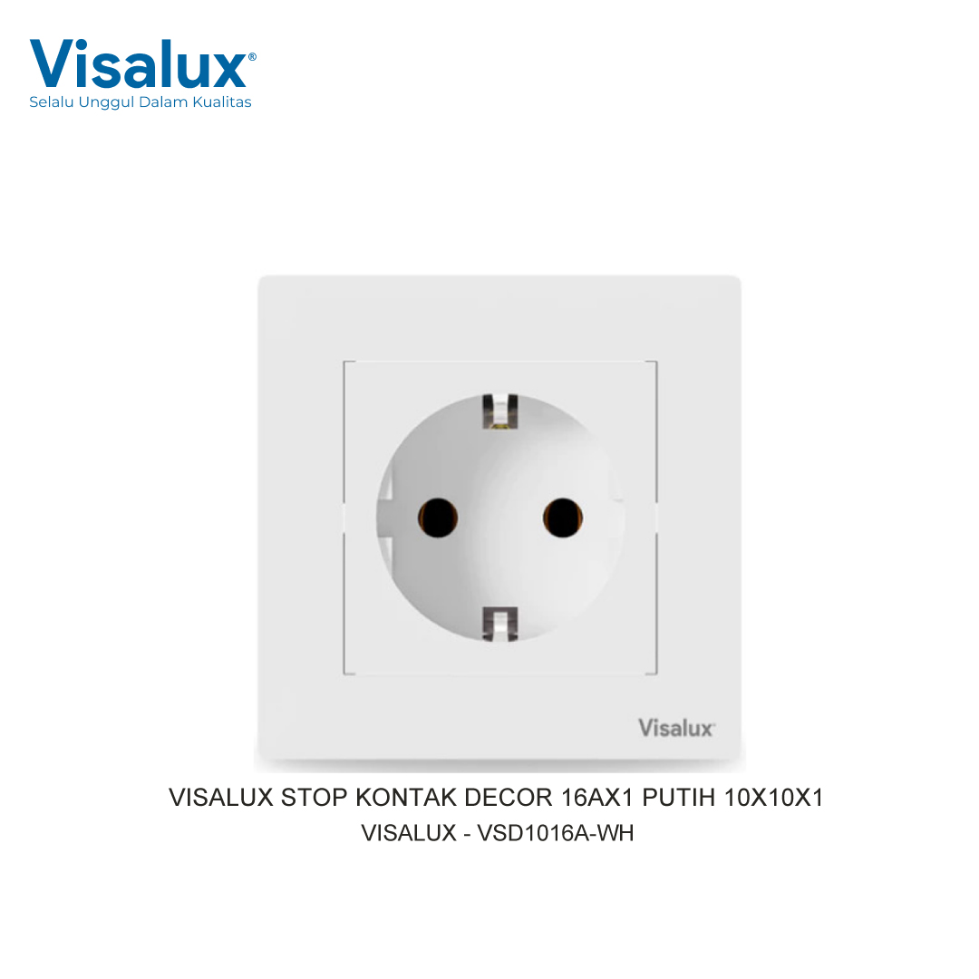 SOCKET DECOR 16AX1 WHITE SNI 10X10X1 VISALUX