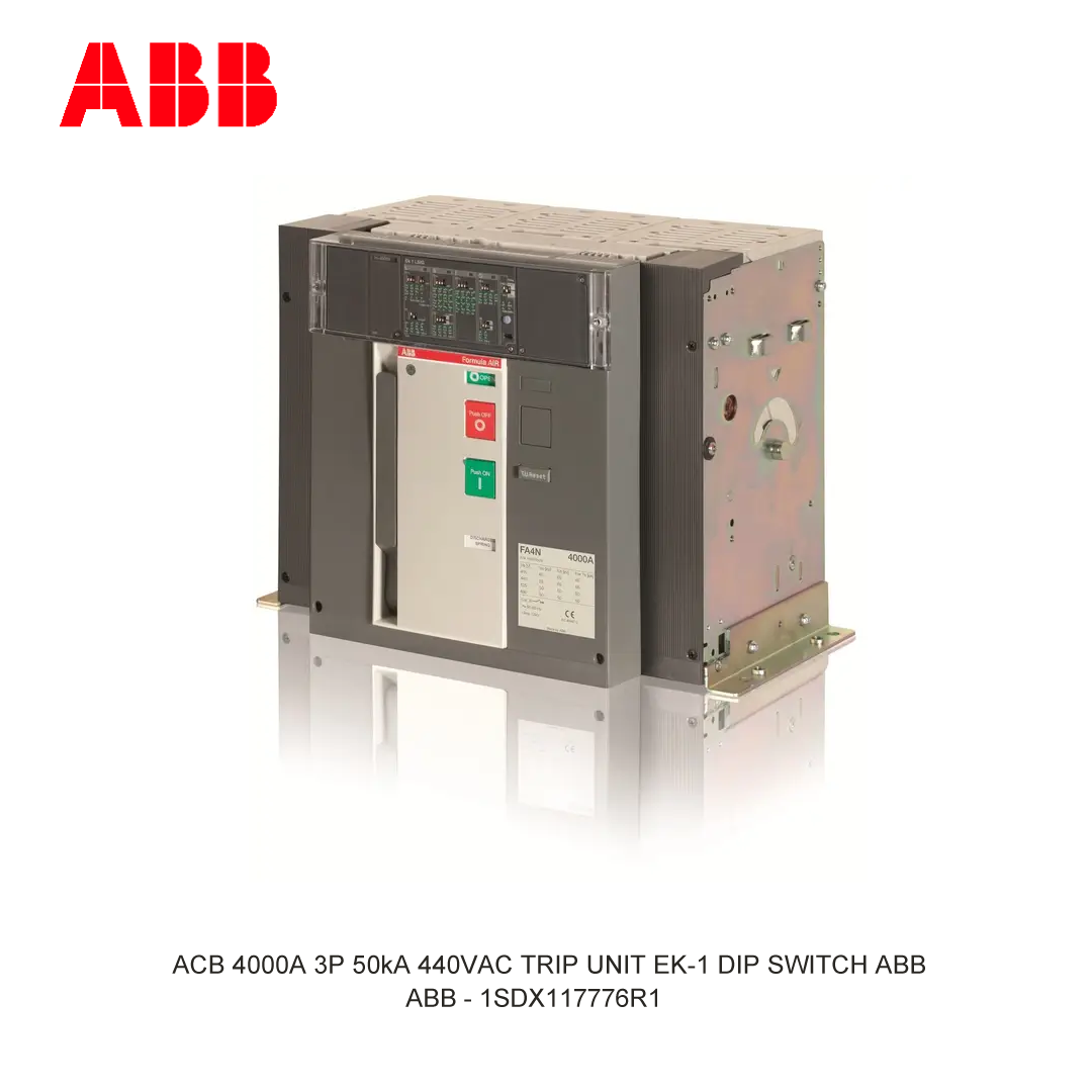 ACB 4000A 3P 50kA 440VAC TRIP UNIT EK-1 LI ABB