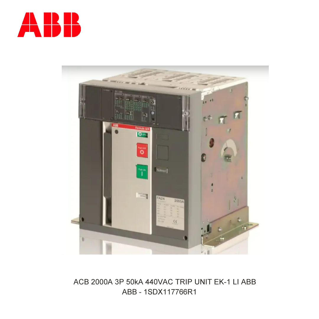 ACB 2000A 3P 50kA 440VAC TRIP UNIT EK-1 LI ABB
