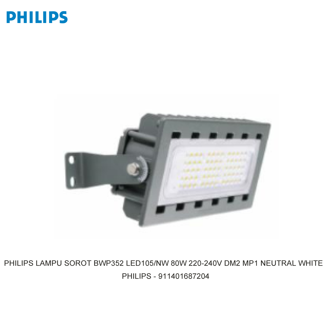 PHILIPS LAMPU SOROT BWP352 LED105/NW 80W 220-240V DM2 MP1 NEUTRAL WHITE
