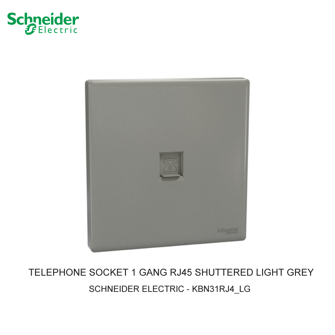 TELEPHONE SOCKET 1 GANG RJ45 SHUTTERED LIGHT GREY VIVACE E
