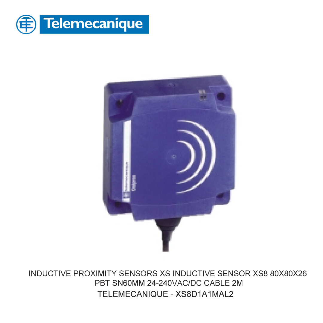 INDUCTIVE PROXIMITY SENSORS XS INDUCTIVE SENSOR XS8 80X80X26 PBT SN60MM 24-240VAC/DC CABLE 2M