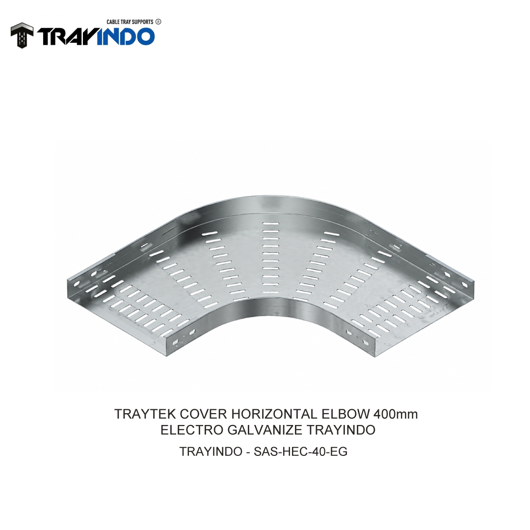 TRAYTEK COVER HORIZONTAL ELBOW 400mm ELECTRO GALVANIZE TRAYINDO