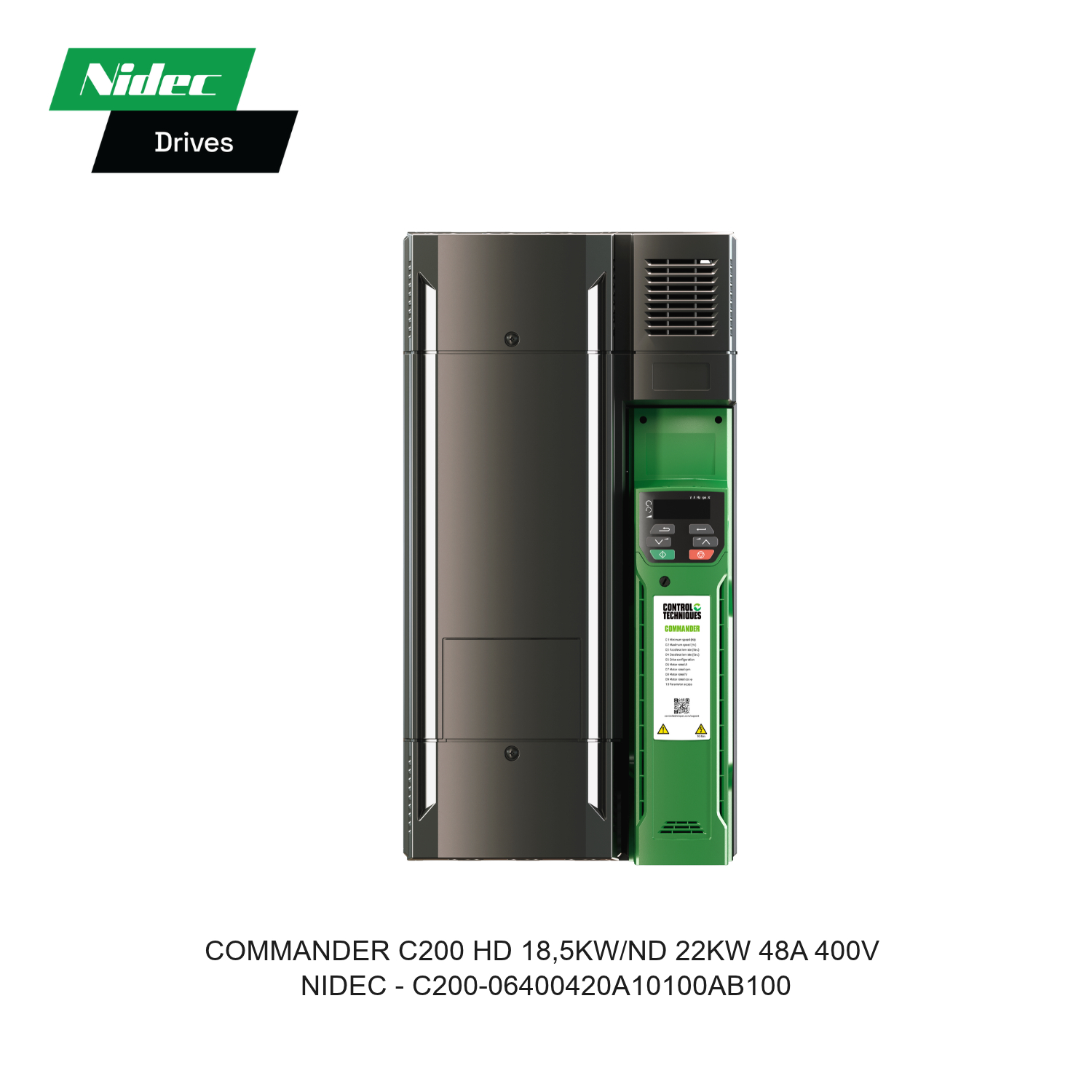 INVERTER COMMANDER C200 HD 18,5KW/ND 22KW 48A 400V C200-06400420A10100AB100 NIDEC CONTROL TECHNIQUES