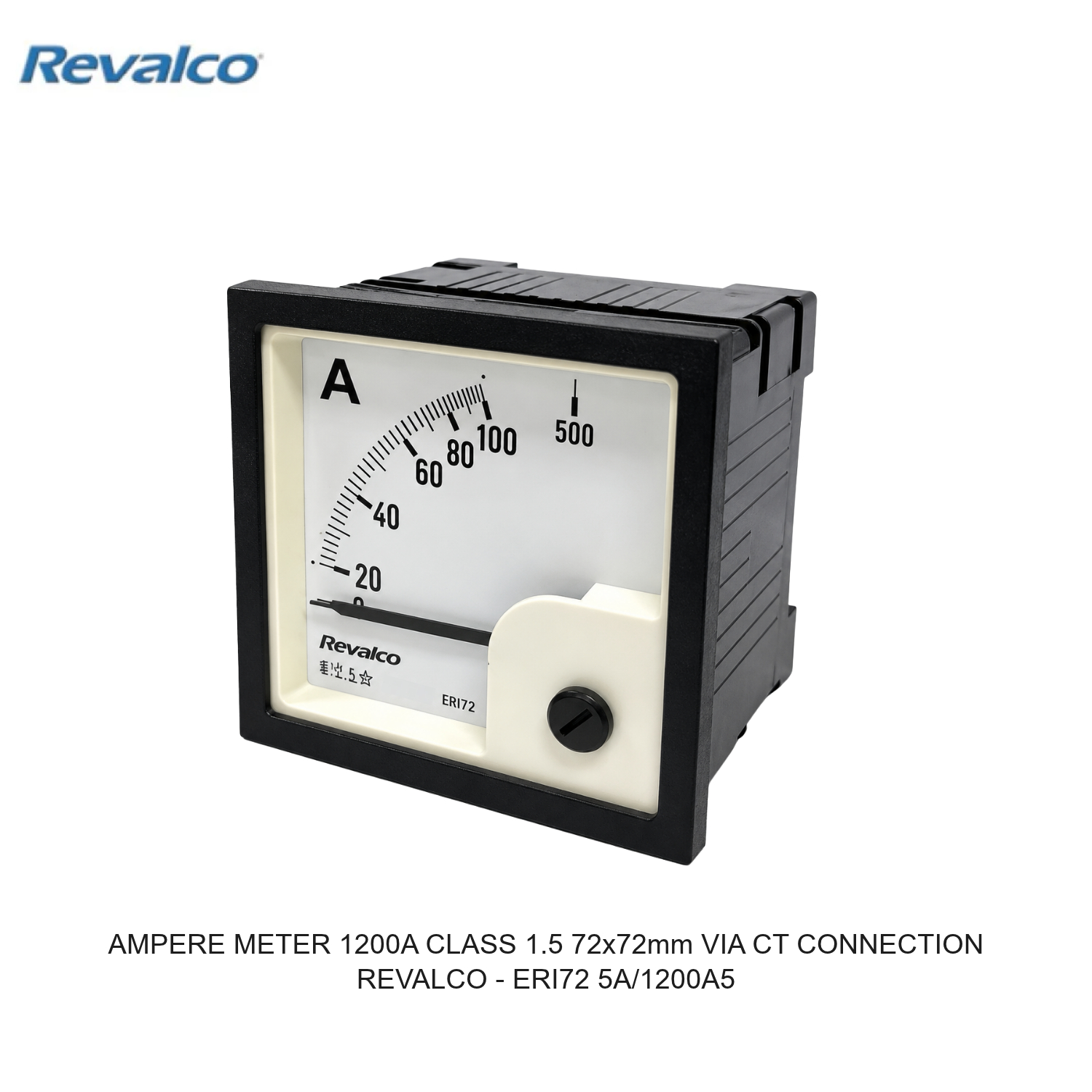 AMPERE METER 1200A CLASS 1.5 72x72mm VIA CT CONNECTION REVALCO